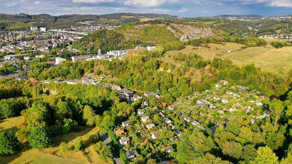 Blick über die Kleingartenanlage Kupferberg in Iserlohn